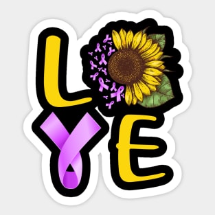 love lupus sunflower Sticker